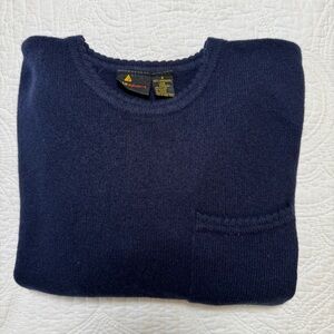 Vintage Liz Sport lambs Wool Crewneck Sweater navy blue